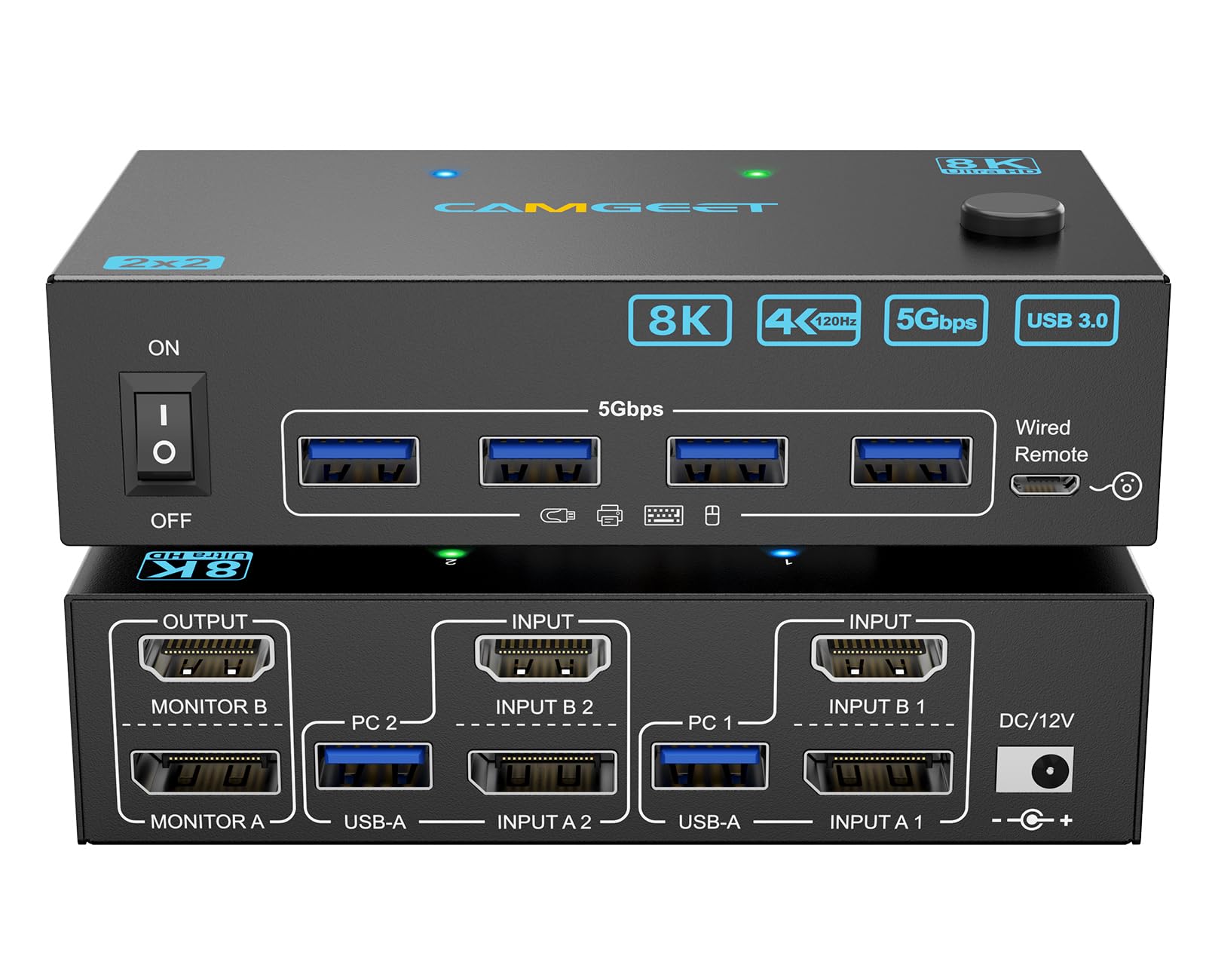 Hdmi Kvm Switch 4 Port Dual Monitor - Switch KVM 4K@144Hz untuk 2 Monitor