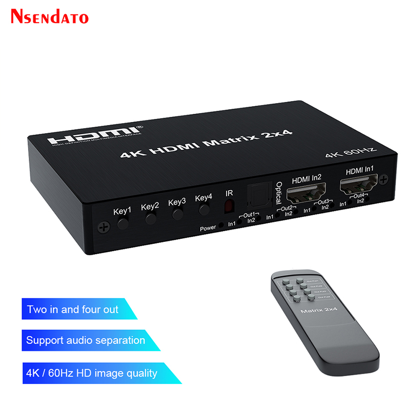 Hdmi Splitter 1 In 4 Out 4K 60Hz - 4K 60Hz HDMI Matrix 2x4 untuk