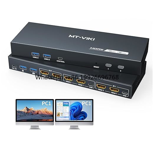 Hdmi Kvm Switch 4 Port Dual Monitor - Switch KVM HDMI 8K 60Hz untuk