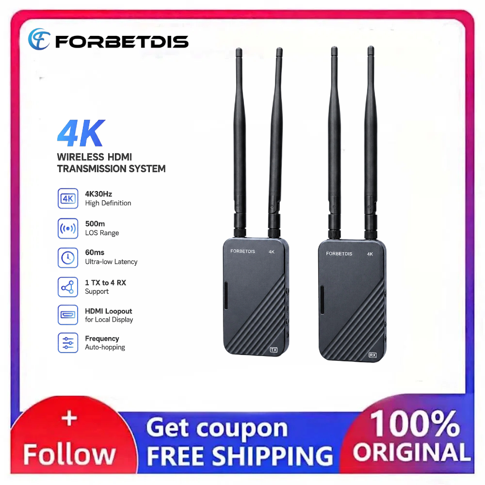 Wireless Video Transmitter For Camera Dslr - FORBETDIS JM500PRO 4K30fps Pemancar Penerima Video