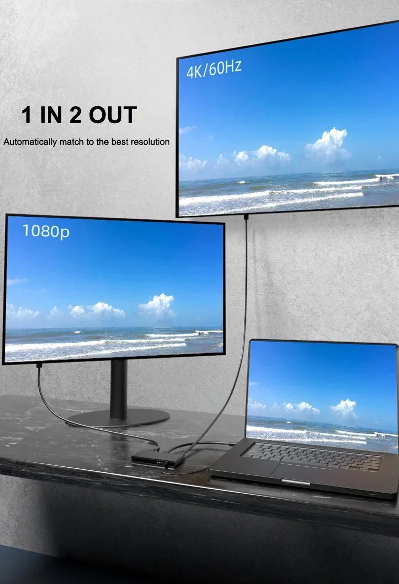 Hdmi Splitter 1 In 4 Out 4K 60Hz - Splitter HDMI 4K 60hz 1x2 1x4