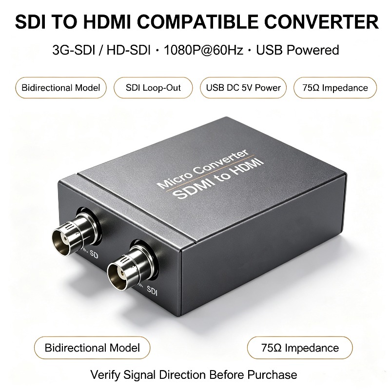 Sdi To Hdmi Converter Broadcast - Konverter HDMI-Kompatibel Ke SDI Kompak Dengan