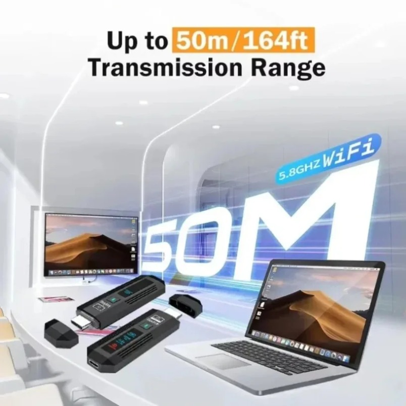Pemancar Video Nirkabel Kompat - Wireless Hdmi Receiver For Projector ulasan dan harga