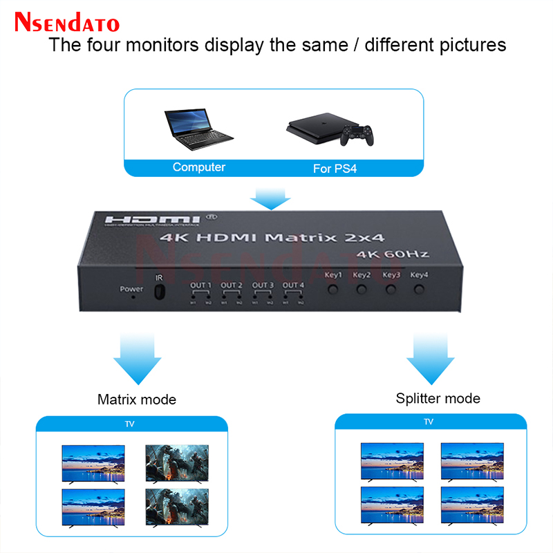 4K HDMI Matrix 2X4 Splitter 4K - Hdmi Splitter 1 In 4 Out 4K 60Hz ulasan dan harga