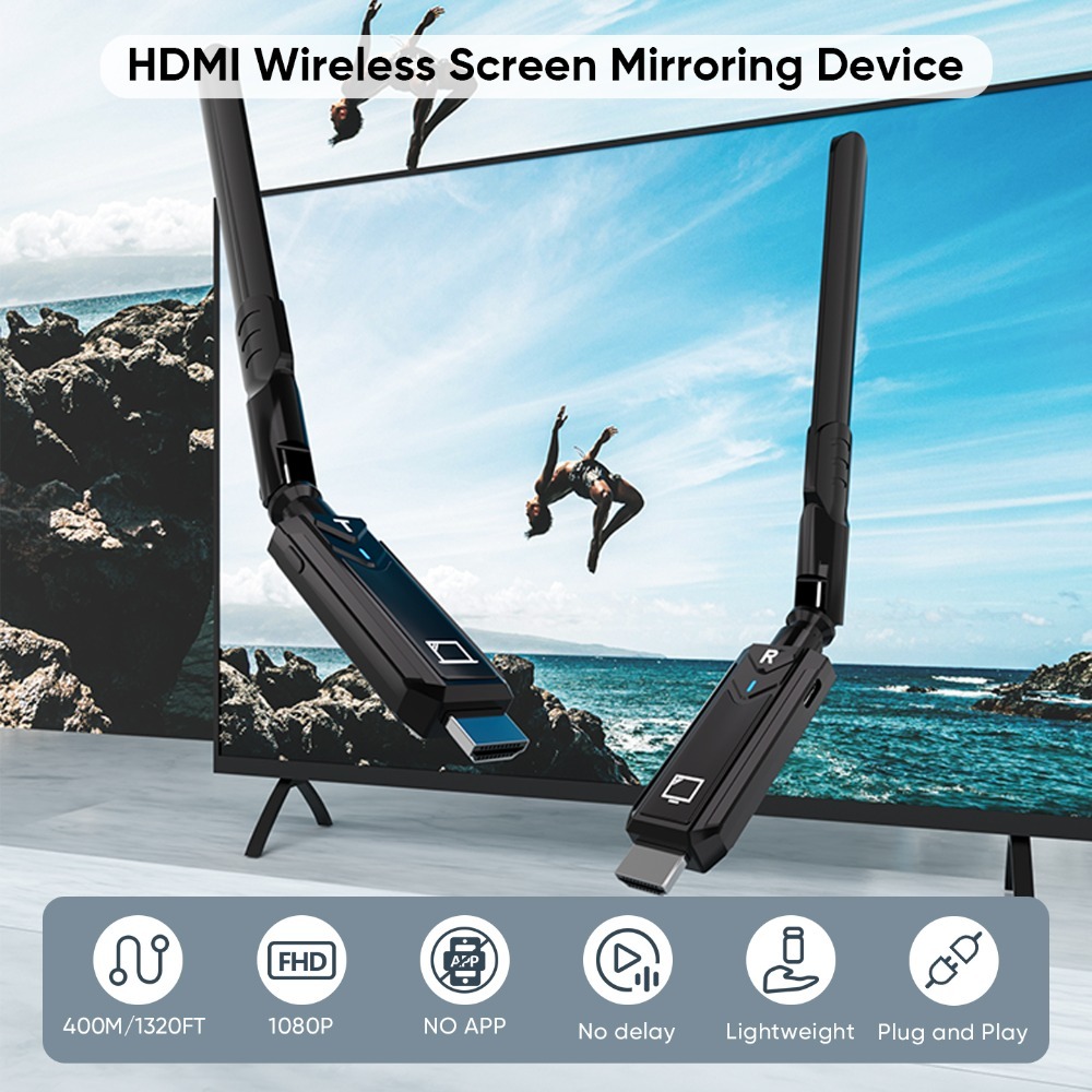 1x1 1x2 1x4 Adaptor Dongle Pem - Wireless Hdmi Transmitter And Receiver 4K ulasan dan harga