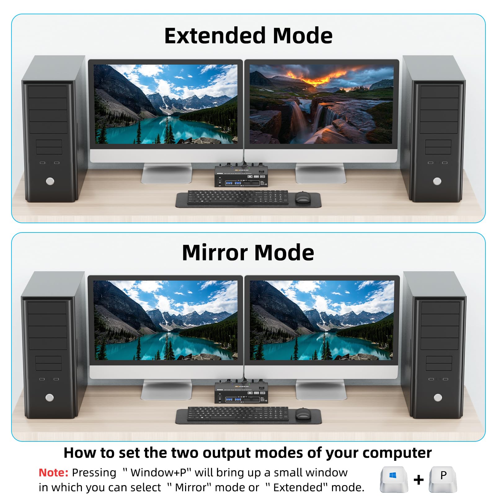 8K KVM Switch 2 PC 2 Monitor,  - Hdmi Kvm Switch 4 Port Dual Monitor ulasan dan harga