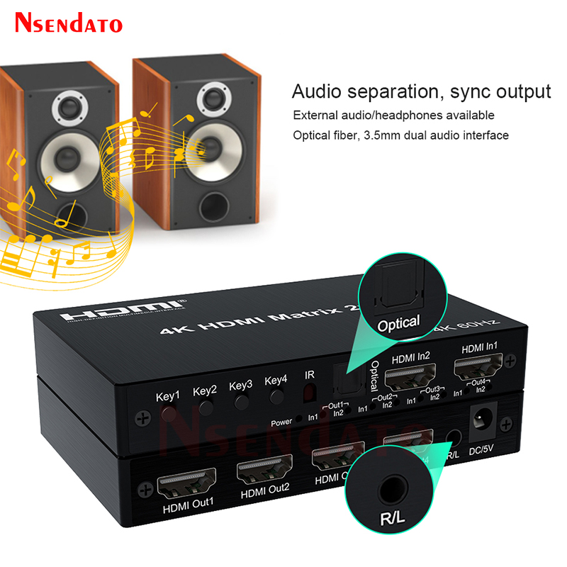 4K 60Hz HDMI Matrix 2x4 untuk  - Hdmi Splitter 1 In 4 Out 4K 60Hz ulasan dan harga
