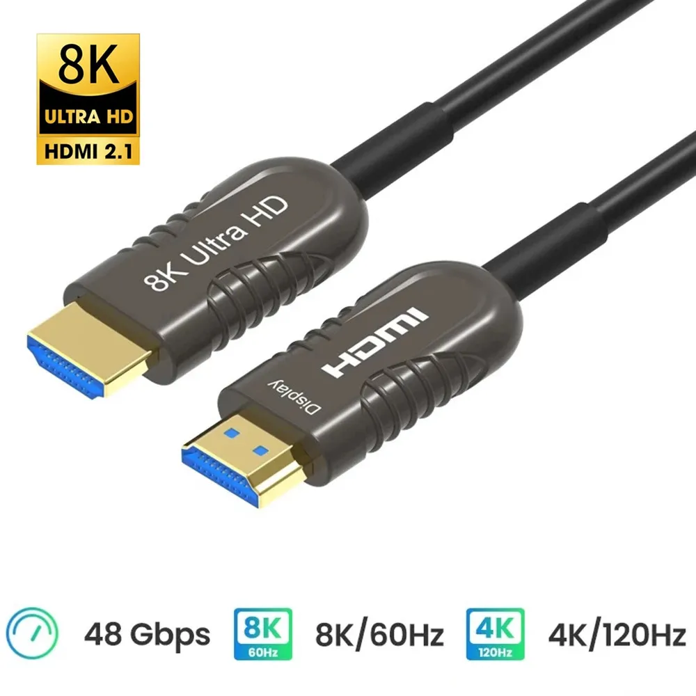 Kabel Serat Optik HDMI 8K 60Hz - Hdmi Fiber Optic Cable 50M 100M ulasan dan harga