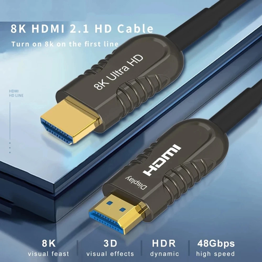 Kabel Serat Optik HDMI 8K 60Hz - Hdmi Fiber Optic Cable 50M 100M ulasan dan harga