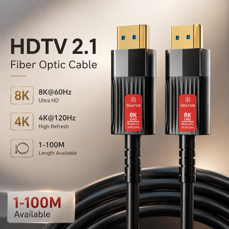 Kabel Serat Optik HDMI 2.1 8K  - Hdmi Fiber Optic Cable 50M 100M ulasan dan harga