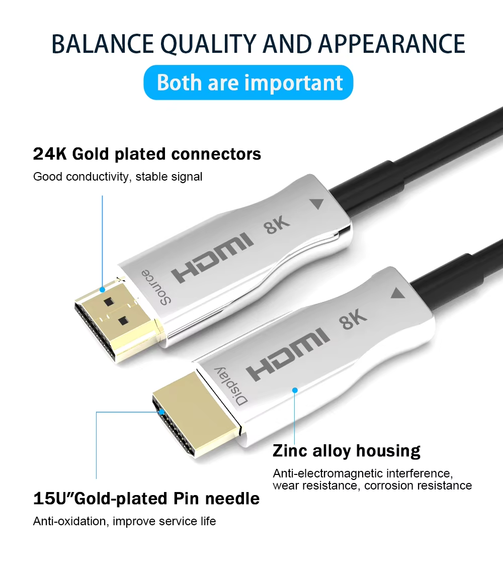 Kabel Serat Optik HDMI 8K UHD  - Hdmi Fiber Optic Cable 50M 100M ulasan dan harga