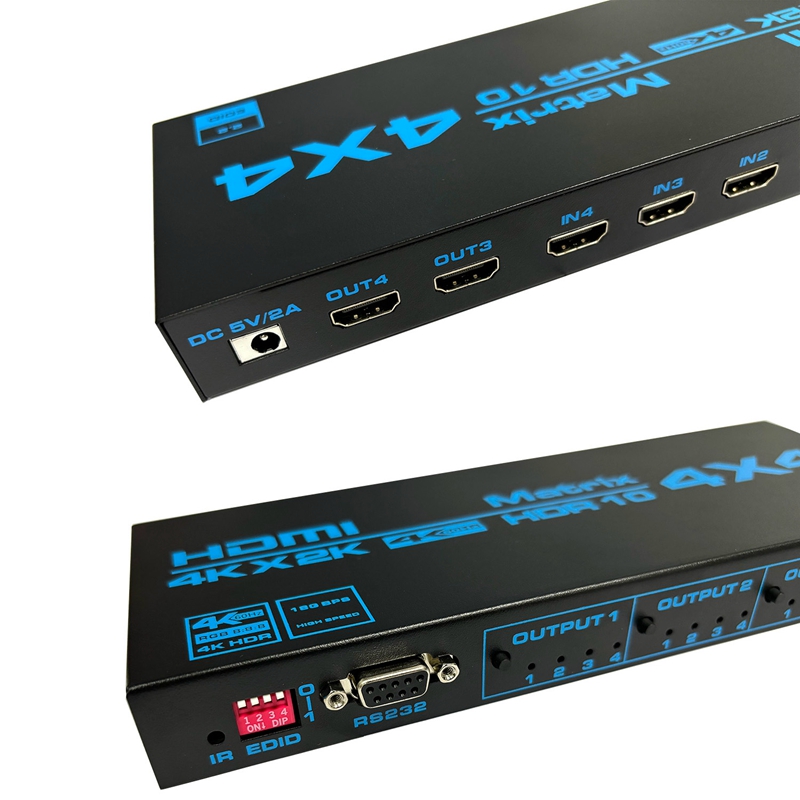 Sakelar Matriks HDMI 4K 4 In 4 - Hdmi Matrix Switch 4X4 4K 60Hz ulasan dan harga