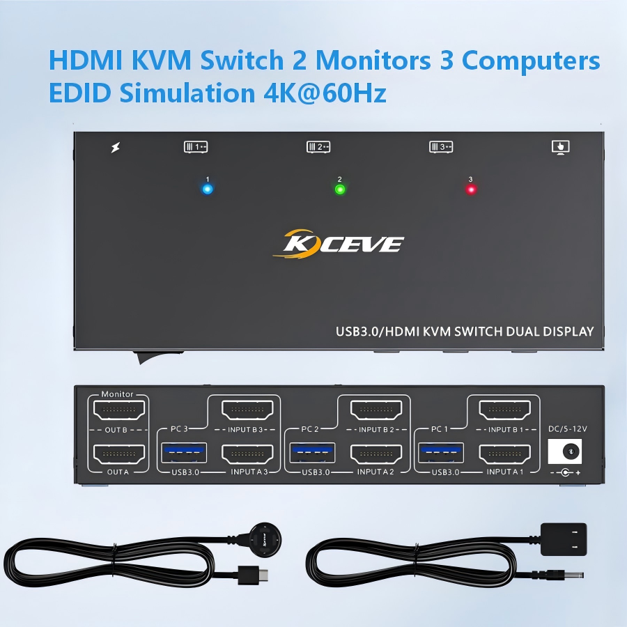 KCEVE KVM Switch 2 Monitor 3 K - Hdmi Kvm Switch 4 Port Dual Monitor ulasan dan harga