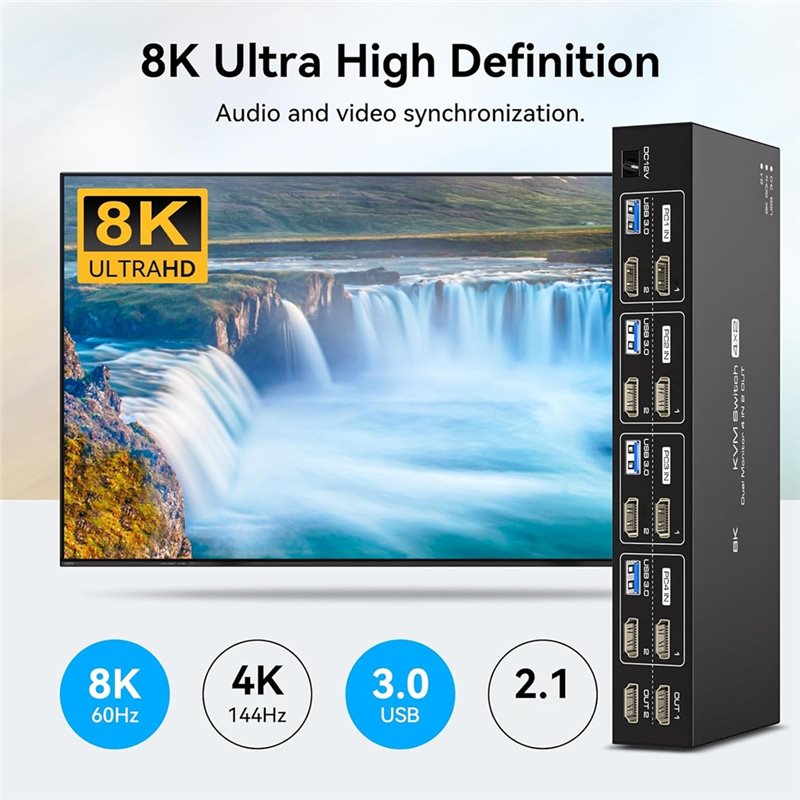 Switch KVM Kompatibel 4K120hz  - Hdmi Kvm Switch 4 Port Dual Monitor ulasan dan harga
