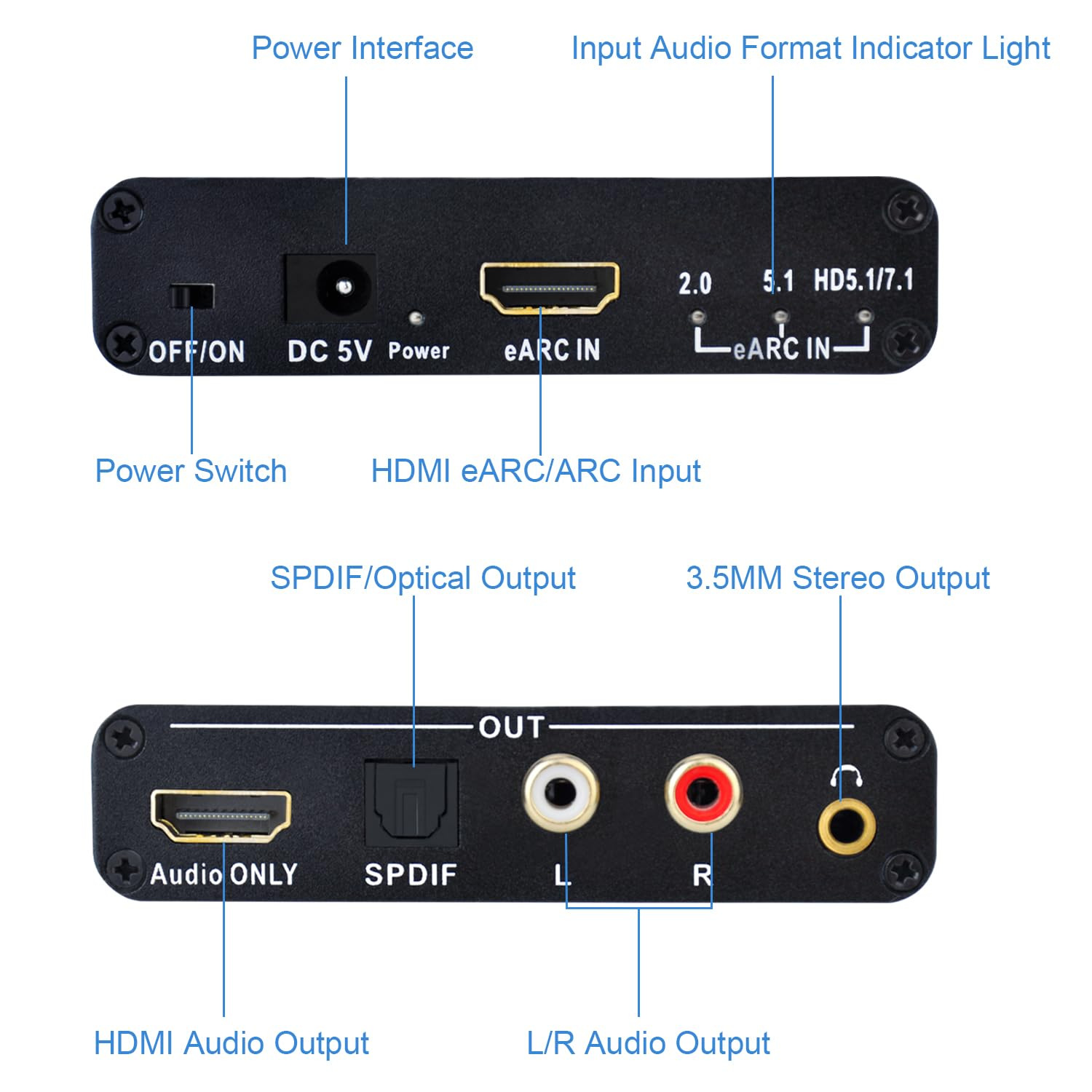 5.1 7.1 Channel Audio Extracto - Hdmi Audio Extractor Earc 7.1 ulasan dan harga