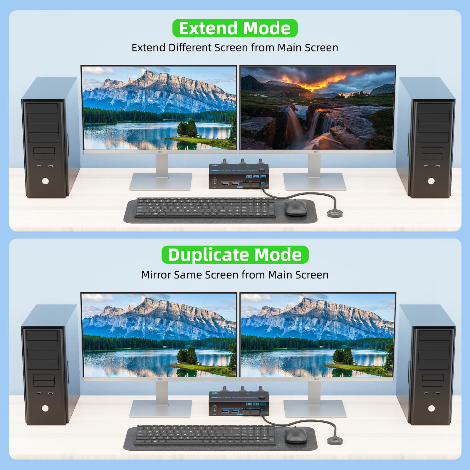 4K @ 144Hz KVM Switch 2 Monito - Hdmi Kvm Switch 4 Port Dual Monitor ulasan dan harga