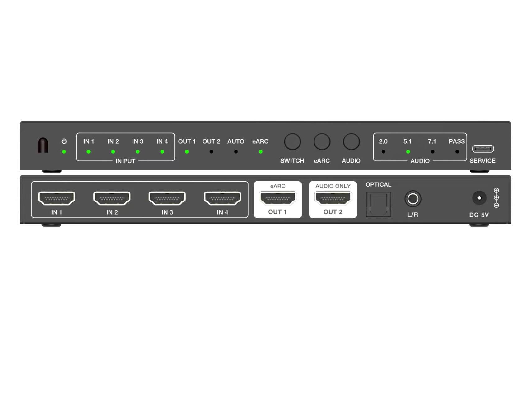 Pengalih HDMI2.1 4K120Hz 4x1 d - Hdmi Audio Extractor Earc 7.1 ulasan dan harga