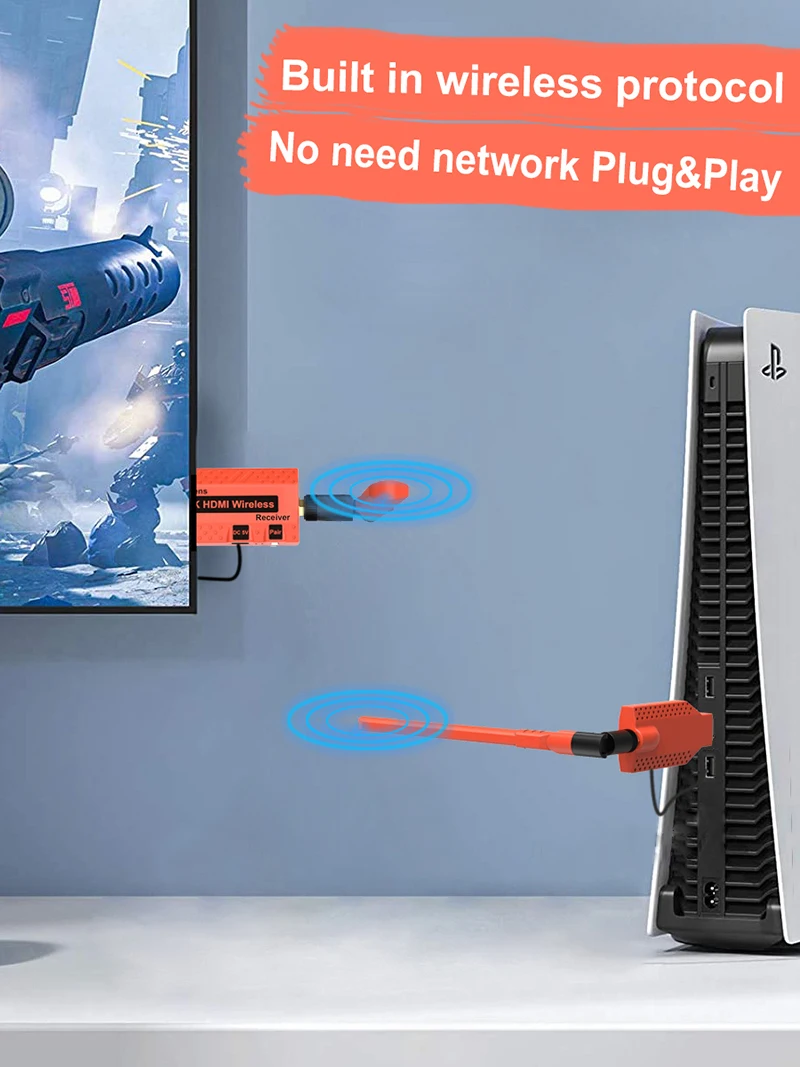 Pengirim dan Penerima Video HD - Wireless Hdmi Extender 200M 50M ulasan dan harga