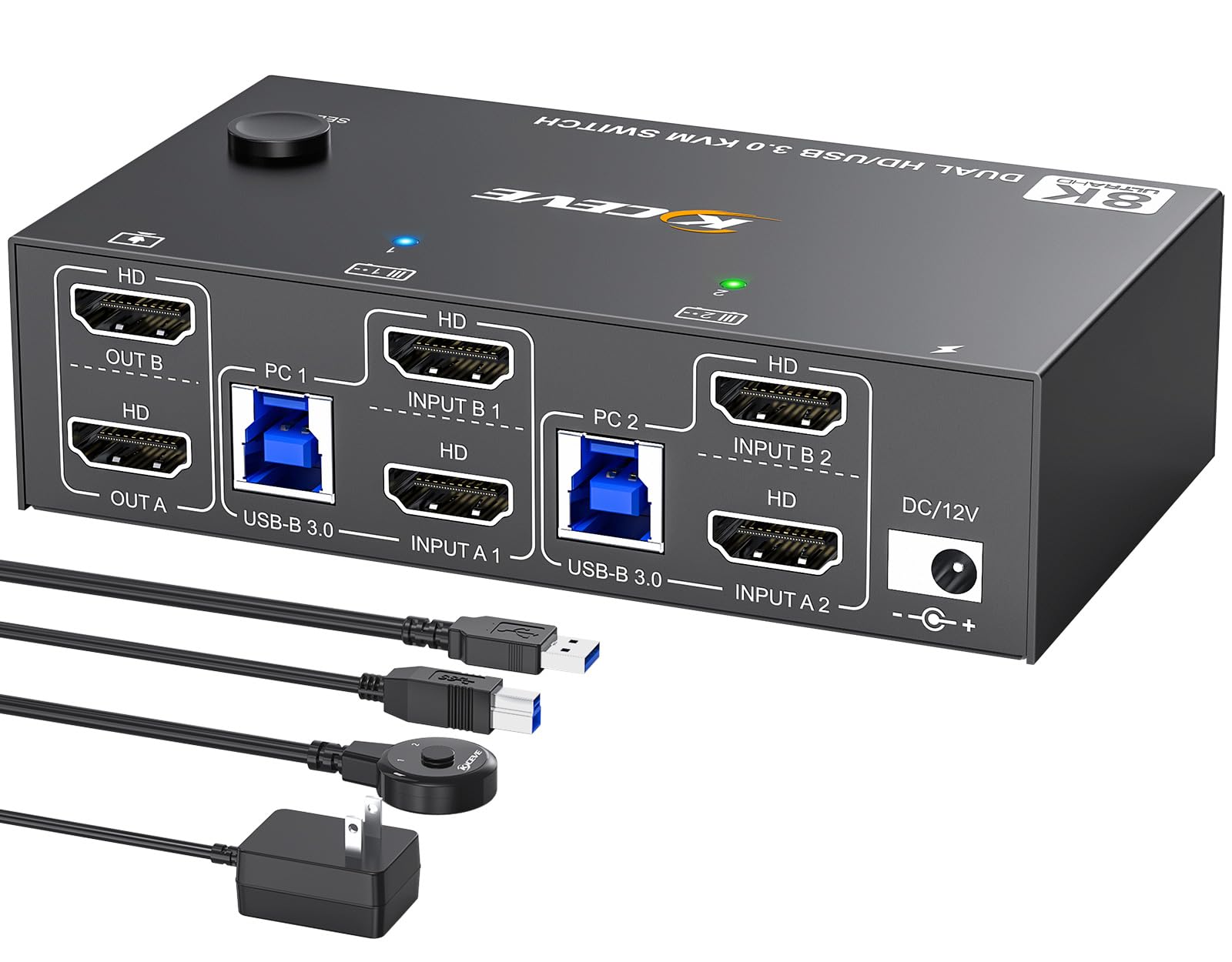 Switch KVM Custom 4K 144Hz 2 M - Hdmi Kvm Switch 4 Port Dual Monitor ulasan dan harga