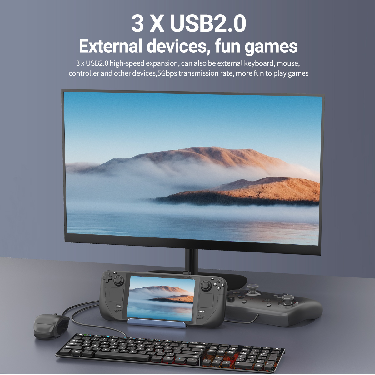 Stasiun Docking USB C 5 In 1 4 - Hdmi Matrix Switch 4X4 4K 60Hz ulasan dan harga