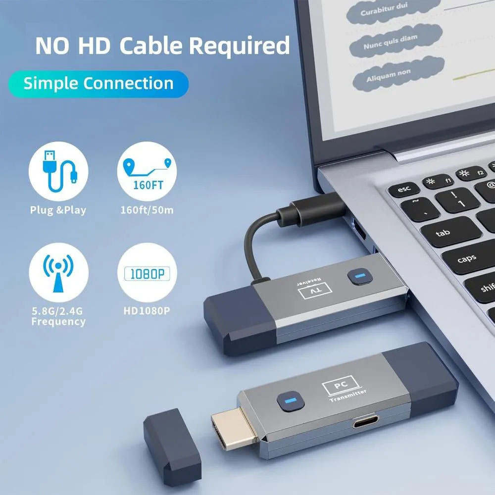 Pemancar Penerima HDMI Nirkabe - Wireless Hdmi Receiver For Projector ulasan dan harga