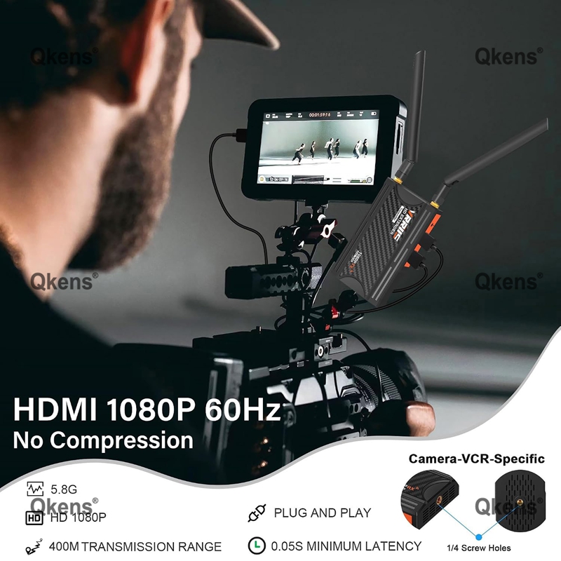 Extender HDMI Nirkabel 400M, P - Wireless Video Transmitter For Camera Dslr ulasan dan harga