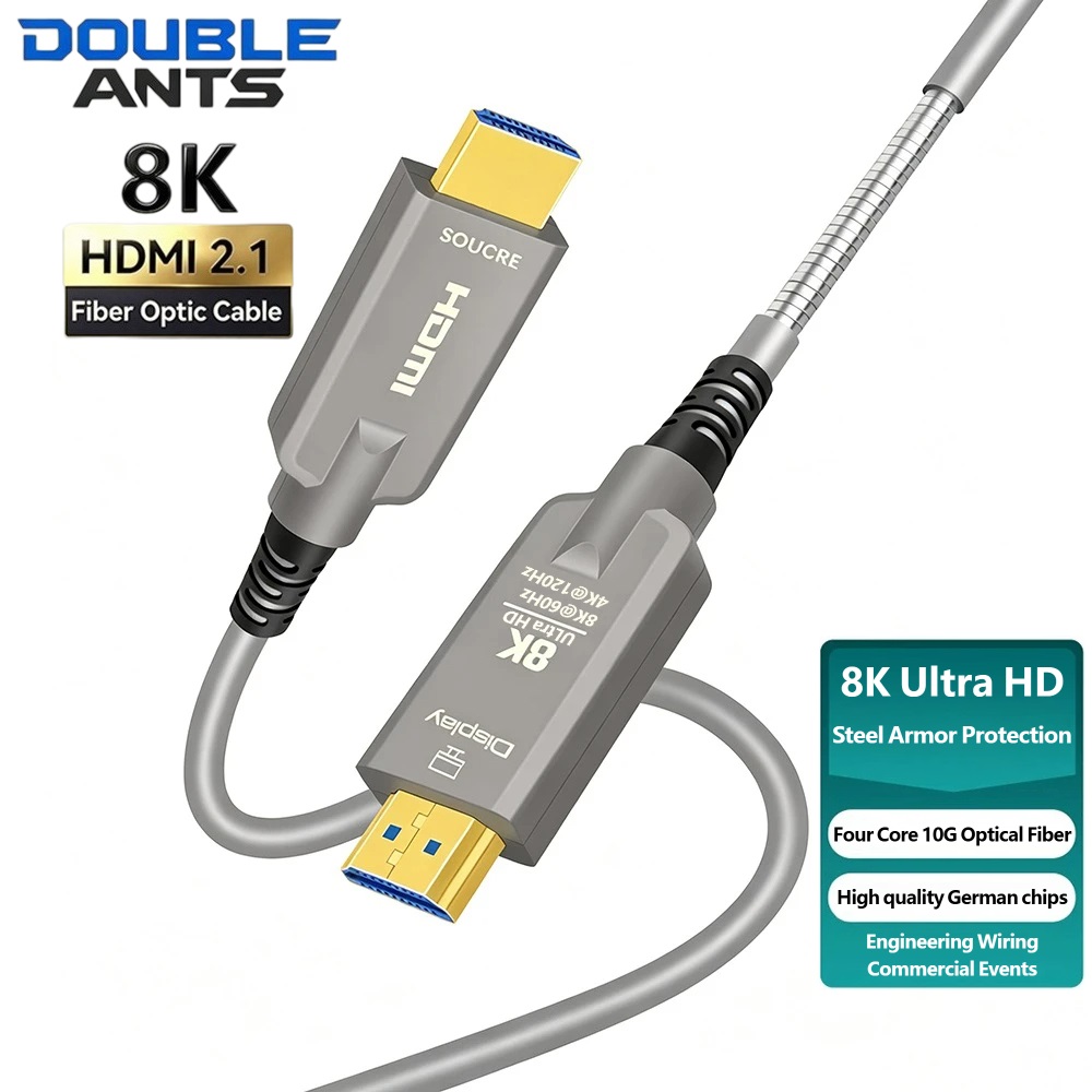 Kabel Serat Optik HDMI 2.1 Ber - Hdmi Fiber Optic Cable 50M 100M ulasan dan harga