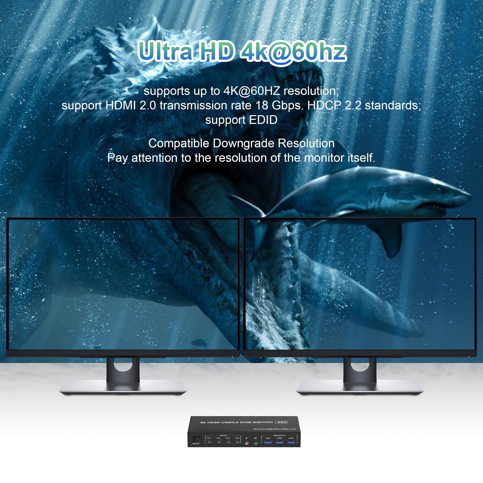 4 IN 2 OUT HDMI Dual Monitor K - Hdmi Kvm Switch 4 Port Dual Monitor ulasan dan harga